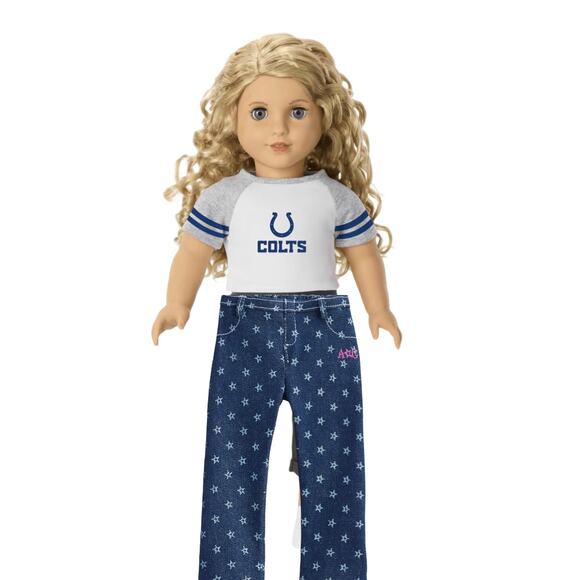American Girl Doll NFL Indianapolis COLTS TEE + STARRY JEGGINGS Football Outfit! - Picture 5 of 13